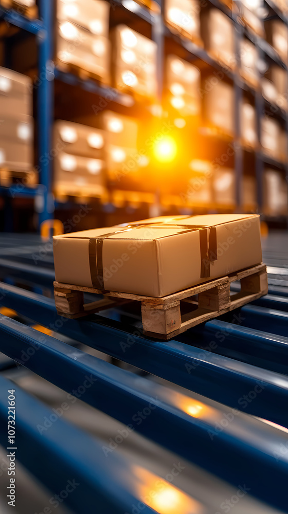 A high-tech warehouse with smooth inventory flow, displaying digital systems and optimizing stock movement A high-tech warehouse with smooth inventory flow, displaying digital systems and optimizing stock movement