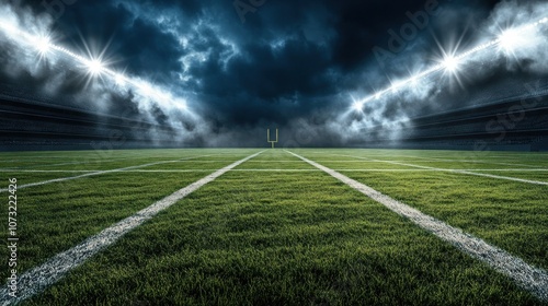 Football Field Under The Lights