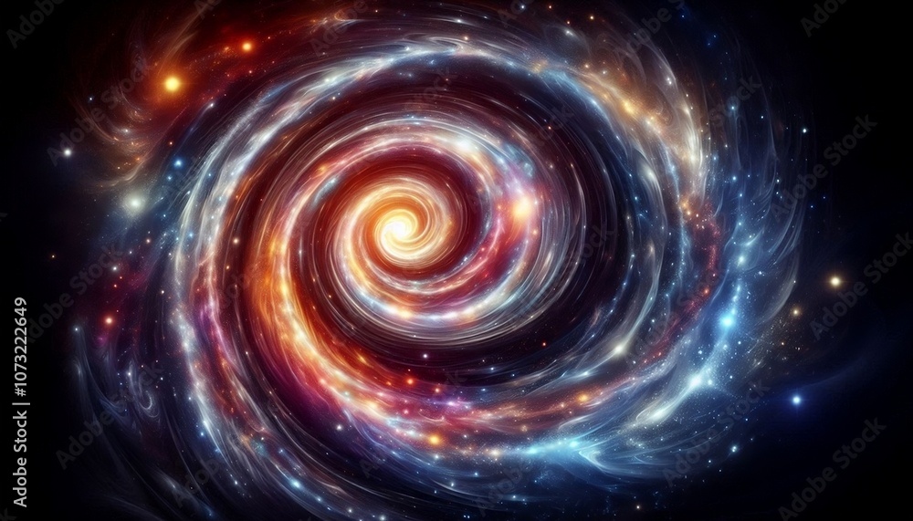 Spiral galaxy in deep space, abstract background Spiral galaxy in deep space, abstract background