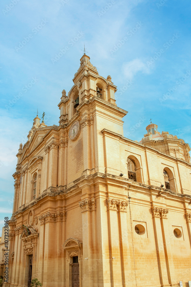 Obraz premium Mdina St. Paul's Cathedral (Katidral ta’ San Pawl) Tramuntana Northern Republic of Malt