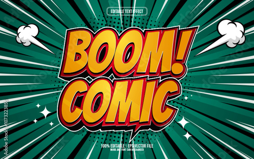 Boom comic 3D editable text effect