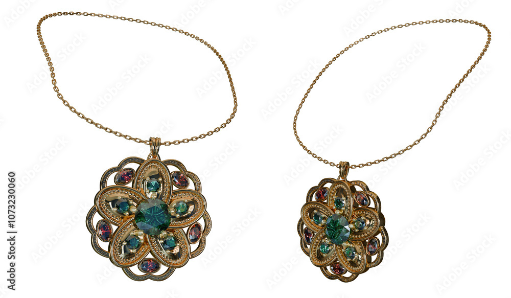 Gold pendant isolated on white background Gold pendant isolated on white background