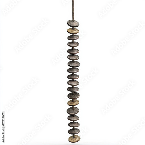 Balancing Pebbles Hanging in a Vertical Formation, Mindfulness and Zen Art