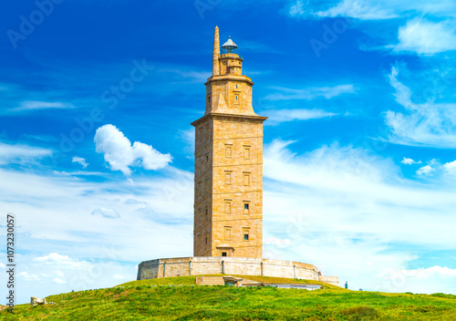 Obraz na płótnie View of the Tower of Hercules, A Coruna, Galicia, Spain w salonie