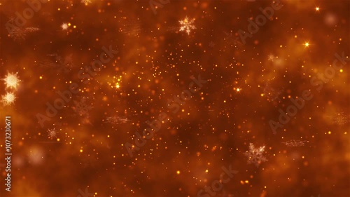 Christmas background. Snow, blizzard, decorative snowflakes. New year's night. 3D animation. Quick Time, h264, 16-bit color, highest quality. Smooth gradation of color, without banding effect. 
