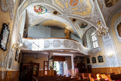 Interior of the Sanctuary of Our Lady of Leśniów. Kraków-Częstochowa Upland, Poland