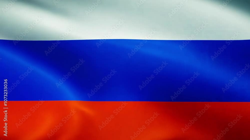 Flag of Russia filled the screen. Russian national flag waving in the wind. Seamless looping animation of Russian waving flag. Closeup of Russian waving flag. Flag of Russia filled the screen. Russian national flag waving in the wind. Seamless looping animation of Russian waving flag. Closeup of Russian waving flag.