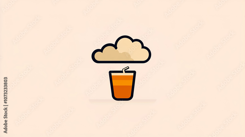 A minimalist bar logo with cloud elements A minimalist bar logo with cloud elements