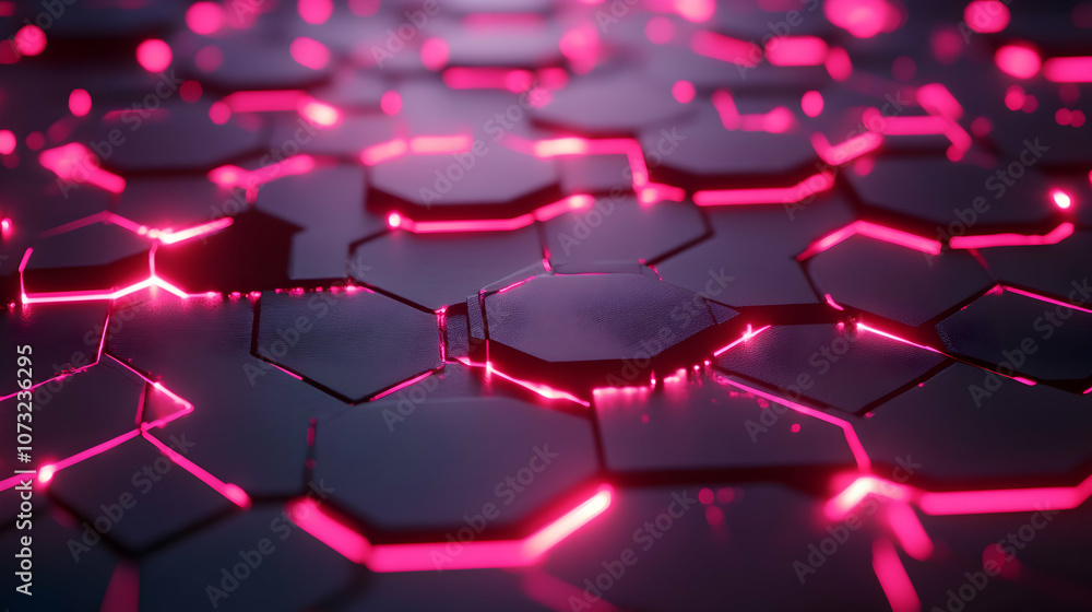 A close-up view of a glowing pink hexagonal surface with sharp edges and radiant neon lighting, creating an intense futuristic ambiance.
A close-up view of a glowing pink hexagonal surface with sharp edges and radiant neon lighting, creating an intense futuristic ambiance.