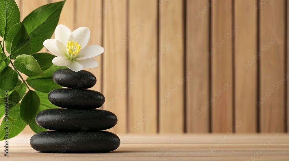 Serene Wellness Center with Stones and Flower Serene Wellness Center with Stones and Flower