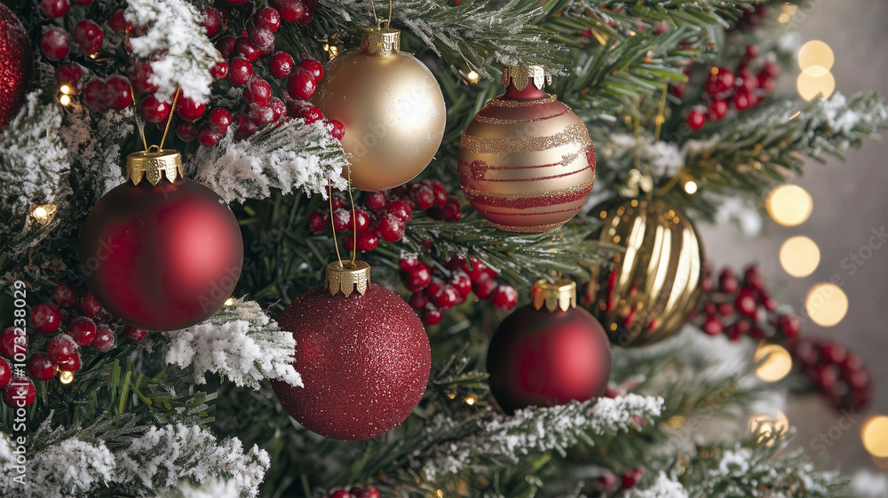 クリスマスツリーの美しい装飾と光 クリスマスツリーの美しい装飾と光