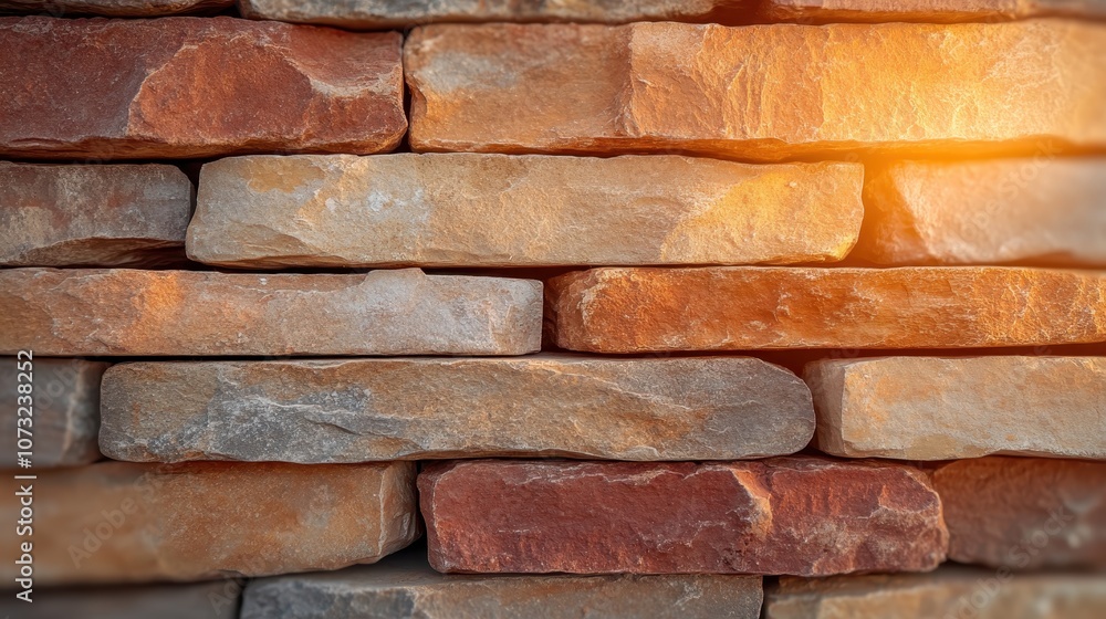 A close-up view of a brick wall showcases the rich textures and warm lighting, inviting appreciation of the craftsmanship and evoking a sense of history and stability. A close-up view of a brick wall showcases the rich textures and warm lighting, inviting appreciation of the craftsmanship and evoking a sense of history and stability.
