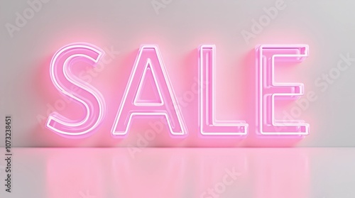 Obraz na płótnie Glowing pink neon sale word banner 3d render. Discount shopping day concept. Sale, discount symbol.sale card for social media promotion. Black Friday sale, shopping season banner w salonie