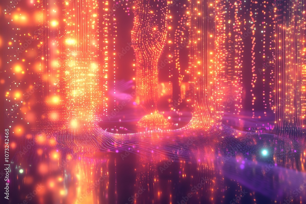 Modern digital backdrop with interwoven luminous circuits. Modern digital backdrop with interwoven luminous circuits.