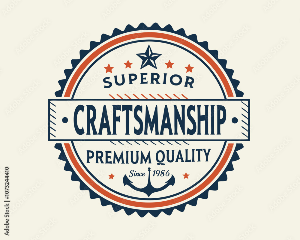 Obraz premium Vintage Retro Insignia, Badge or Label Isolated on White Background 