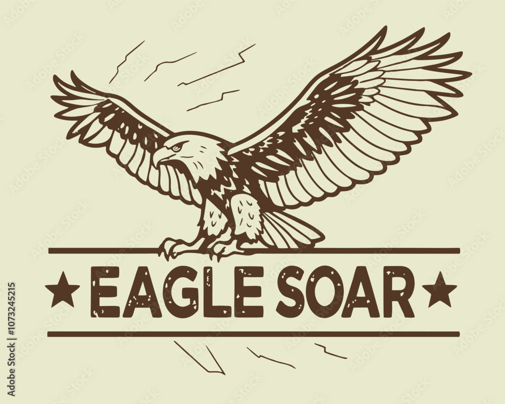 Obraz premium Eagle design over beige background, vector illustration eps10 