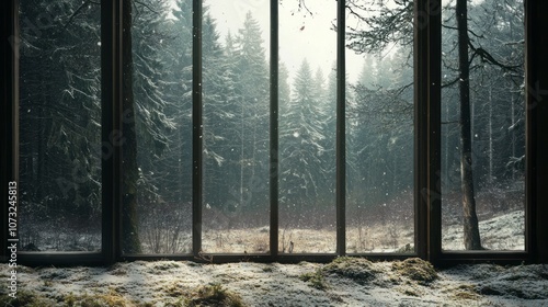 A Window View of a Snowy Fo...