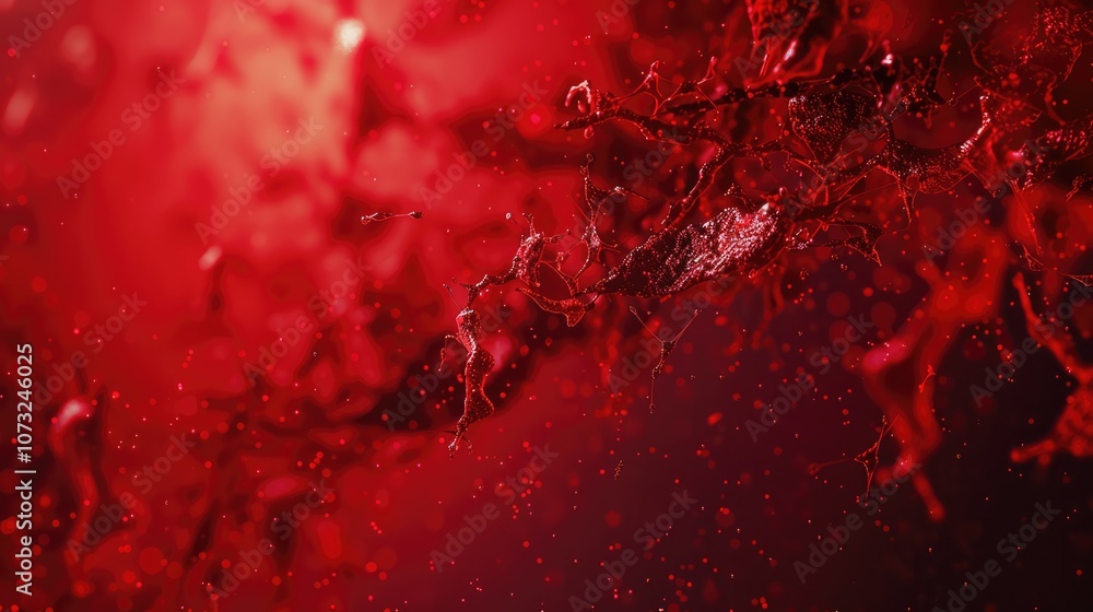 Red Liquid Splash with Bokeh Effect Red Liquid Splash with Bokeh Effect