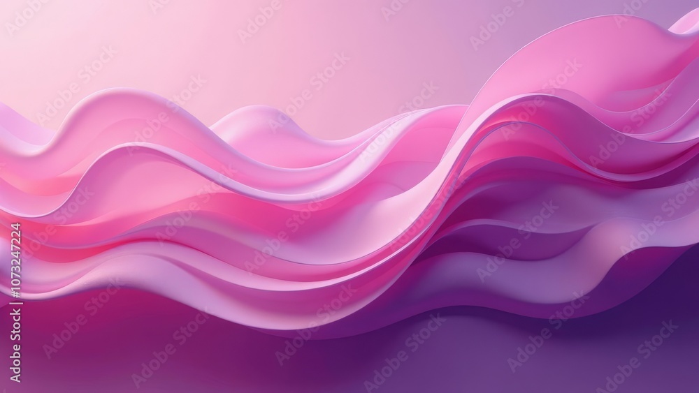 Elegant waves of pink and purple layers creating a serene abstract design Elegant waves of pink and purple layers creating a serene abstract design