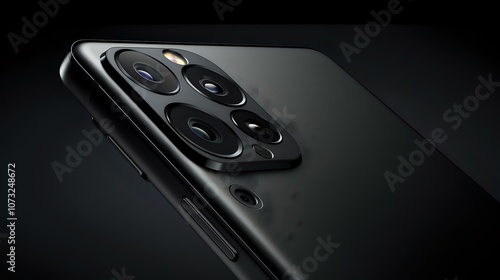 Black Smartphone with Multiple Camera Lenses