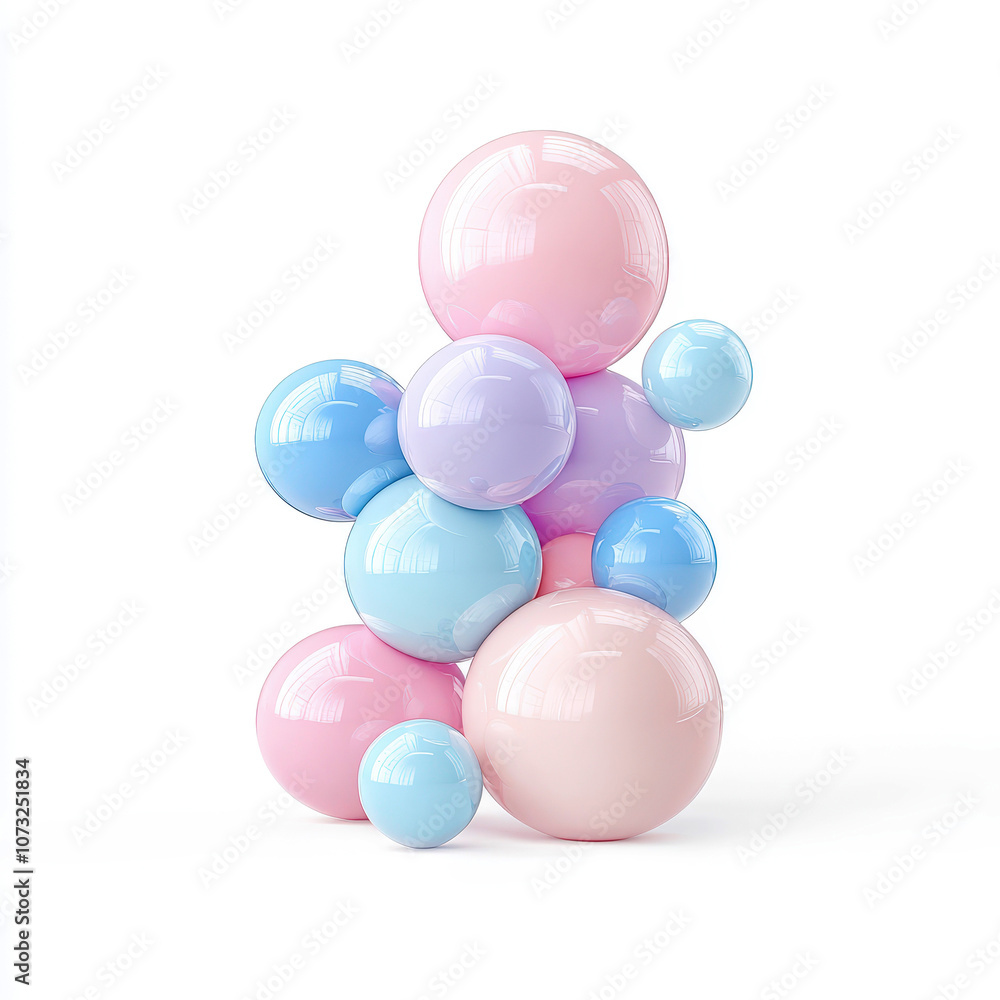 Abstract pastel colored bubbles on a white background Abstract pastel colored bubbles on a white background