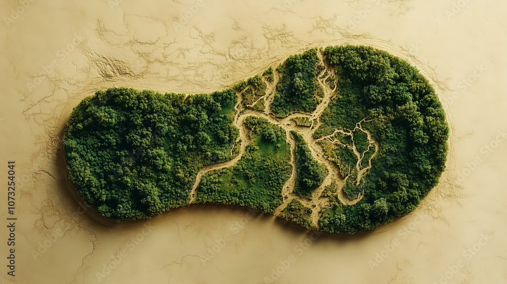 Fototapeta premium Earth Day with a green footprint above of the Earth
