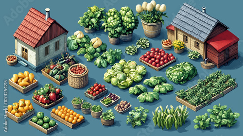 Photography Isometric Modern biogas plant is an environmentally friendly clean, and cheap co