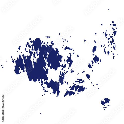 silhouette map of aland islands