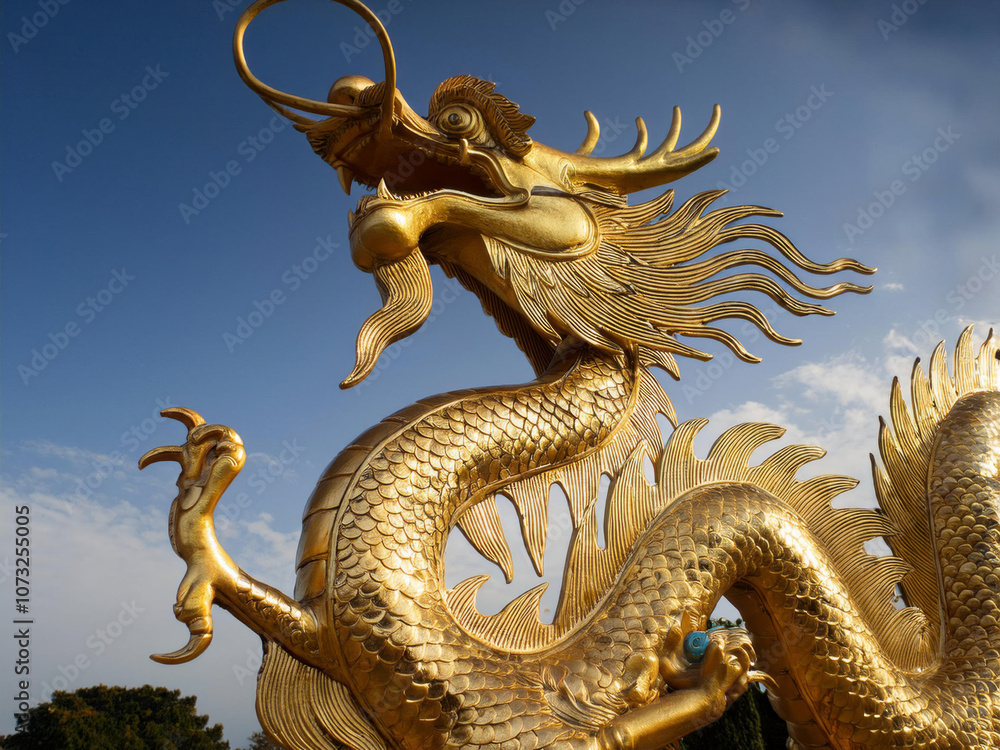 Obraz premium gold dragon