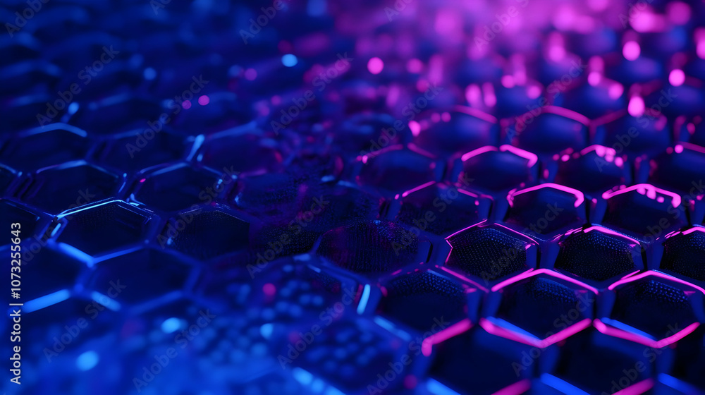 An abstract honeycomb pattern in neon blue and pink with a glowing, futuristic style.
An abstract honeycomb pattern in neon blue and pink with a glowing, futuristic style.