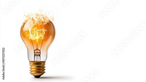 An image depicting a light bulb with dynamic, fiery filaments, set against a white background. The glowing bulb symbolizes innovation, creativity, and bright ideas.