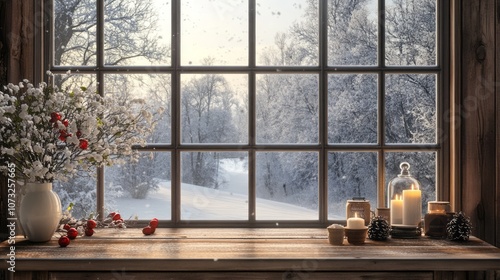Snowy Winter Landscape View...