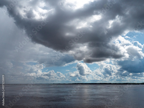 Amazon river landscape near the community of Anamà.