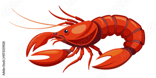  illustration of fresh half of lobster isolated, lobster vector illustration