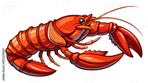  illustration of lobster isolated on white background, lobster vector illustration
