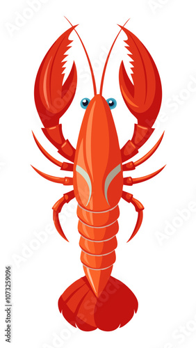illustration of lobster fillets isolated on white, lobster vector illustration