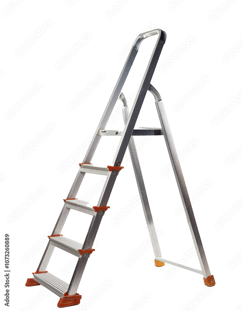 Stepladder, metal working ladder without background Stepladder, metal working ladder without background