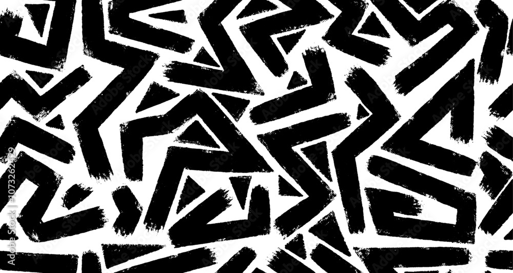 Zig zag line seamless pattern with hand drawn brush strokes. Ink illustration. Geometric pattern for wrapping paper. Black and white vector wicker texture. Geometric simple print. Zig zag line seamless pattern with hand drawn brush strokes. Ink illustration. Geometric pattern for wrapping paper. Black and white vector wicker texture. Geometric simple print.
