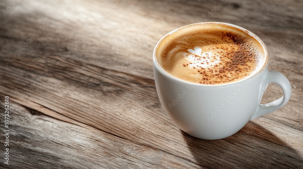 An artisan coffee cup featuring intricate foam art sits on a textured wooden table, showcasing culinary skill and artistic creativity, infused with rich coffee tones. An artisan coffee cup featuring intricate foam art sits on a textured wooden table, showcasing culinary skill and artistic creativity, infused with rich coffee tones.