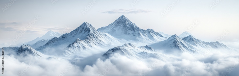 The mountains are covered in snow and the sky is cloudy The mountains are covered in snow and the sky is cloudy