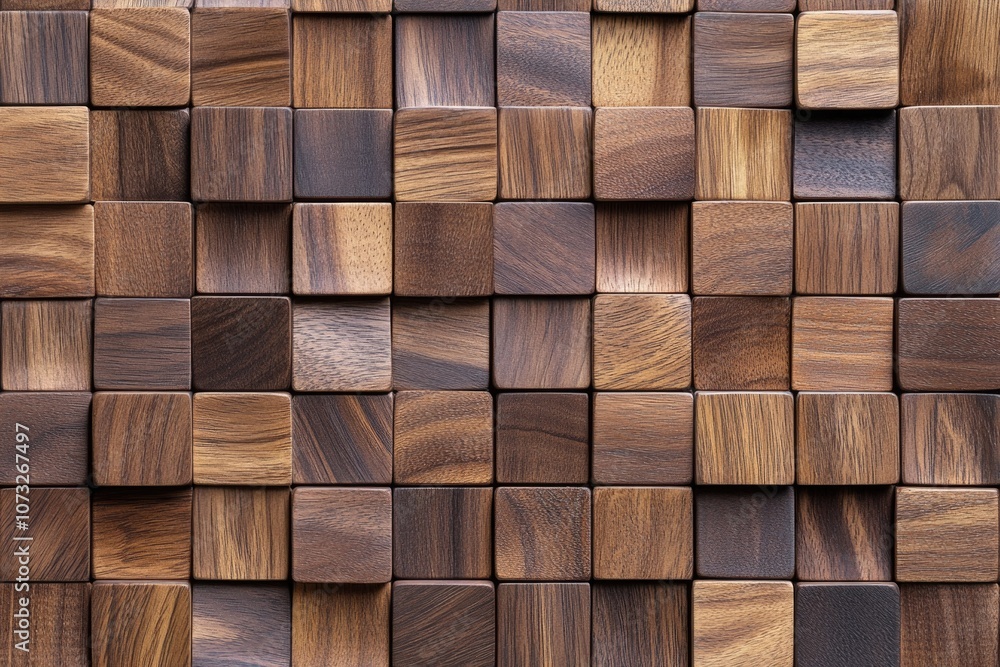 Wooden Block Wall Close Up Wooden Block Wall Close Up