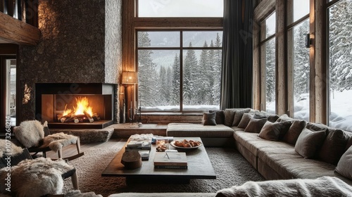 Cozy Living Room with Firep...