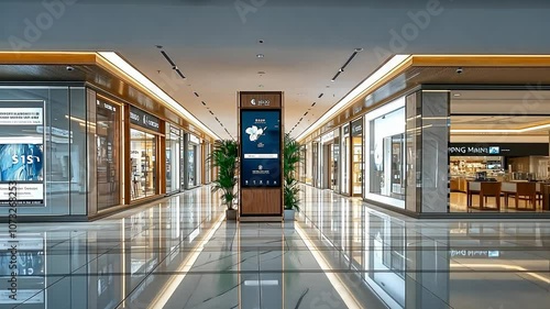  Digital signage with a screen in a mall aisle, enhancing the shopping experience H