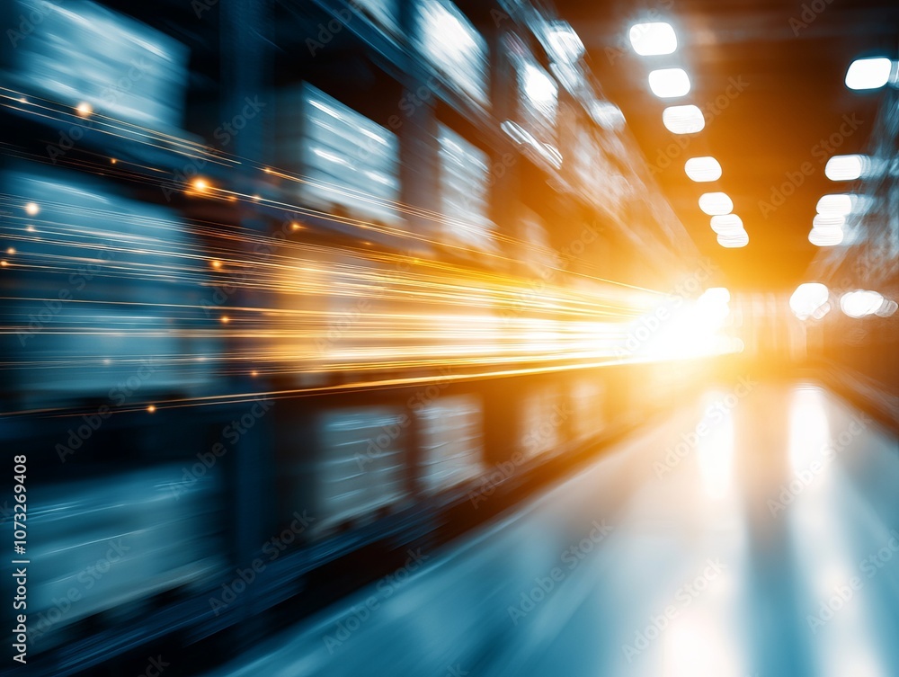 A blurred image of data servers illuminated by warm lights, suggesting rapid movement and high-speed data transfer in a tech environment. A blurred image of data servers illuminated by warm lights, suggesting rapid movement and high-speed data transfer in a tech environment.