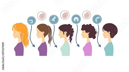 Hormonal cycle diagram illustrating the intricate interplay of hormones during the menstrual cycle, showcasing the phases of ovulation and menstruation, vital for understanding reproductive health and photo