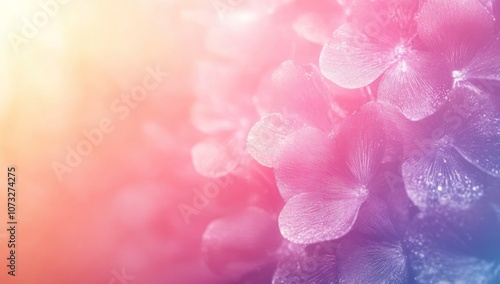 A colorful flower with pink petals and a yellow background
