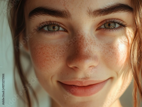 Close-up Portrait of a Woman with Freckles