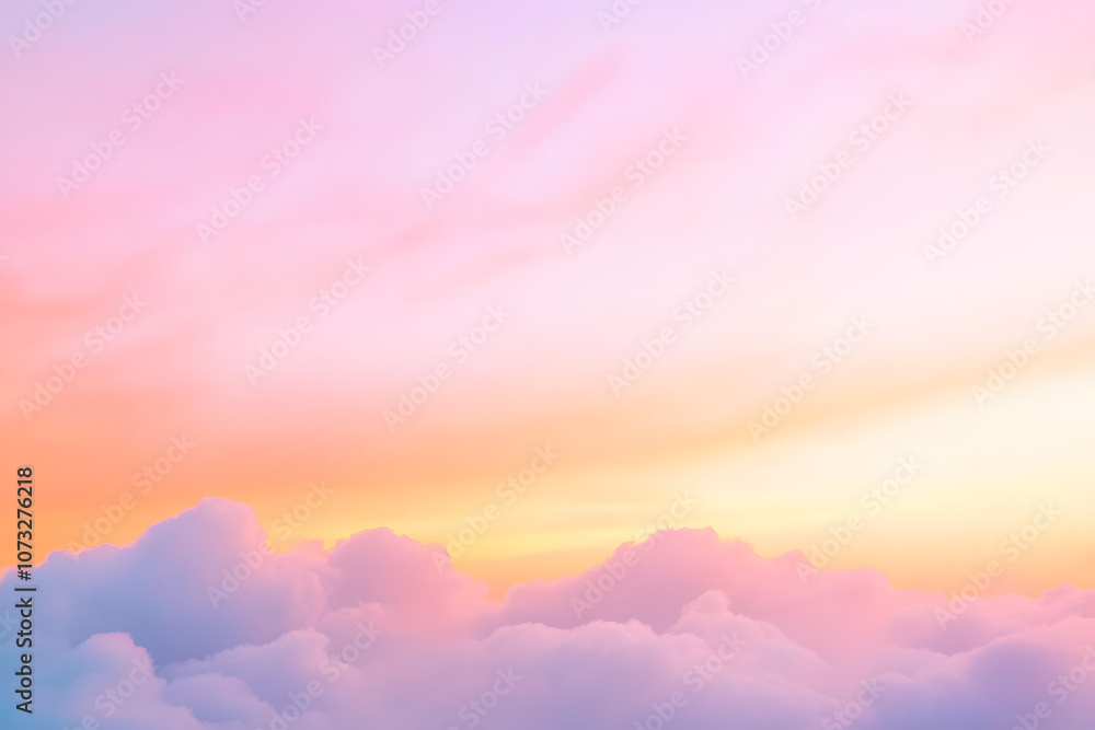 Twilight sky with effect of light in pastel pink, coral, orange, blue tones. Colorful sunset of soft clouds. Background Twilight sky with effect of light in pastel pink, coral, orange, blue tones. Colorful sunset of soft clouds. Background