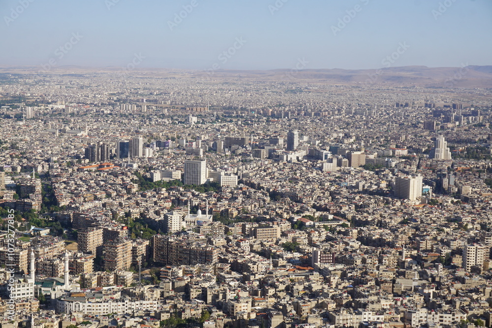 Damascus, Syria - June 1, 2023: Skyline of Damascus from Mount Qasioun
Damascus, Syria - June 1, 2023: Skyline of Damascus from Mount Qasioun