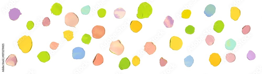 Isolated colourful oil paint spots of textured strokes for polka dot abstract background or pattern and spotted wallpaper Isolated colourful oil paint spots of textured strokes for polka dot abstract background or pattern and spotted wallpaper